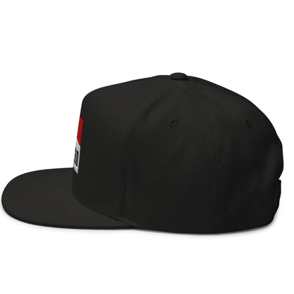 Mulligan Cigarette Red Flat Brim Bill 5 Panel Golf Snapback Hat - Black - Club Rehab