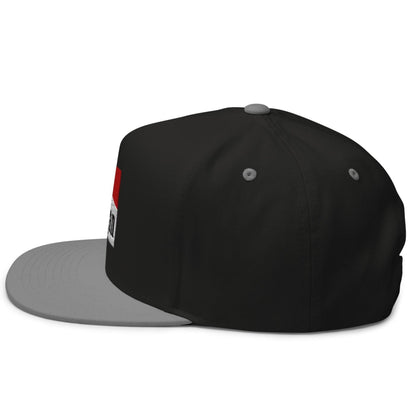 Mulligan Cigarette Red Flat Brim Bill 5 Panel Golf Snapback Hat - Black/ Grey - Club Rehab