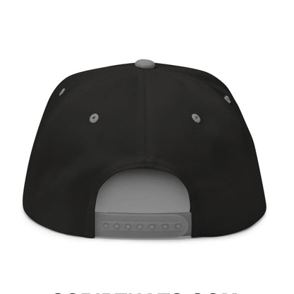 Mulligan Cigarette Red Flat Brim Bill 5 Panel Golf Snapback Hat - Black/ Grey - Club Rehab