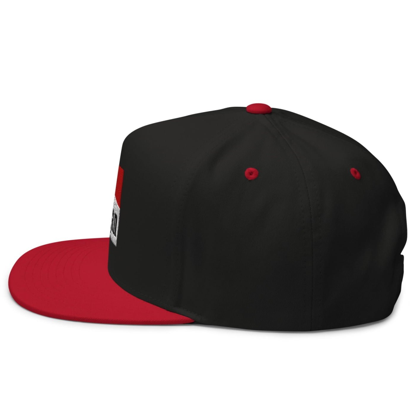 Mulligan Cigarette Red Flat Brim Bill 5 Panel Golf Snapback Hat - Black/ Red - Club Rehab