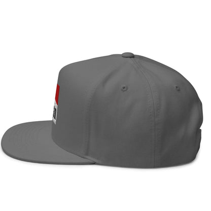 Mulligan Cigarette Red Flat Brim Bill 5 Panel Golf Snapback Hat - Grey - Club Rehab