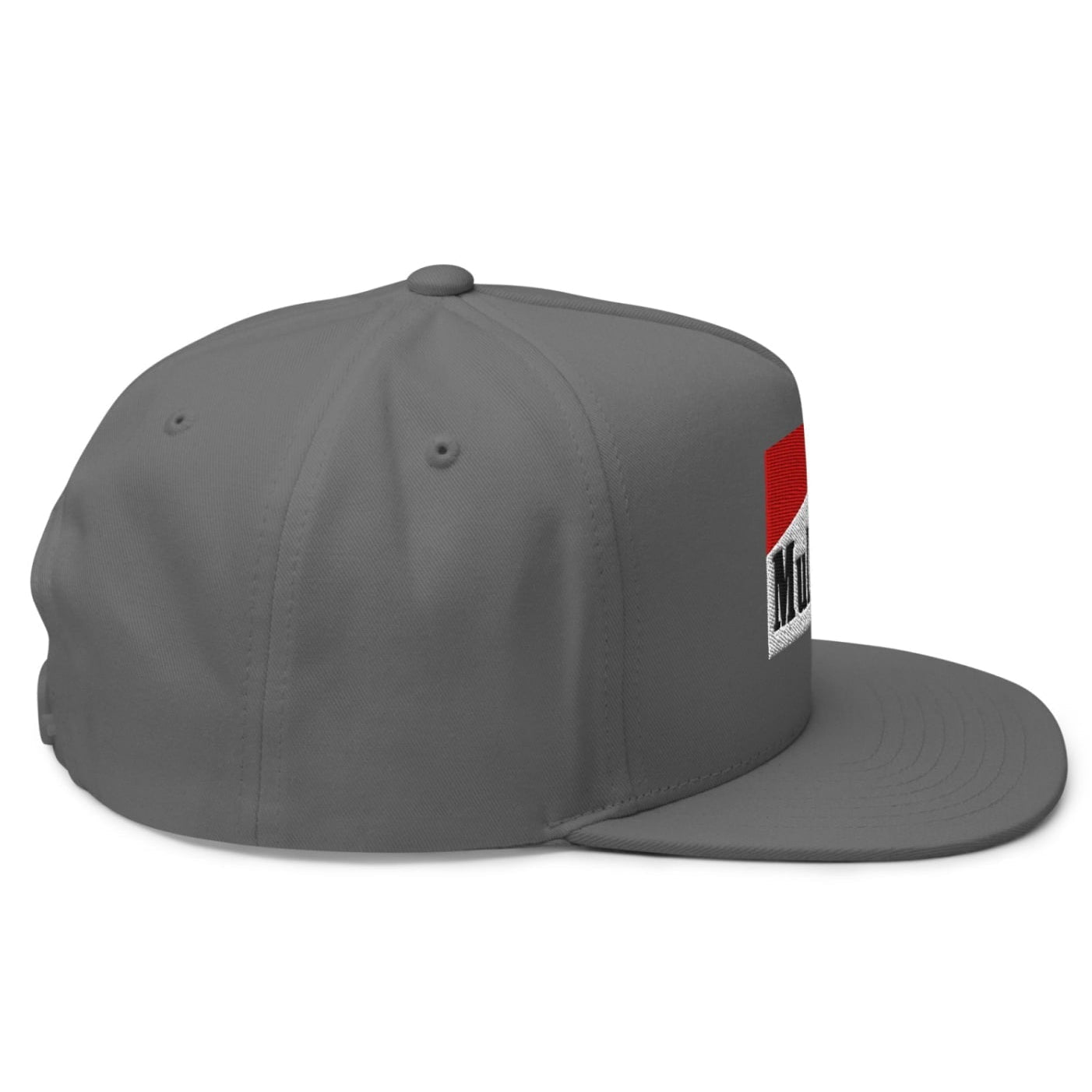 Mulligan Cigarette Red Flat Brim Bill 5 Panel Golf Snapback Hat - Grey - Club Rehab