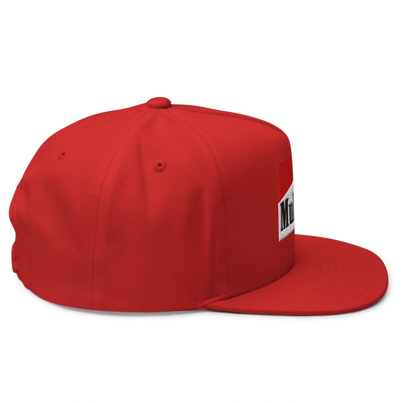 Mulligan Cigarette Red Flat Brim Bill 5 Panel Golf Snapback Hat - Red - Club Rehab