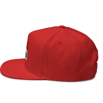 Mulligan Cigarette Red Flat Brim Bill 5 Panel Golf Snapback Hat - Red - Club Rehab