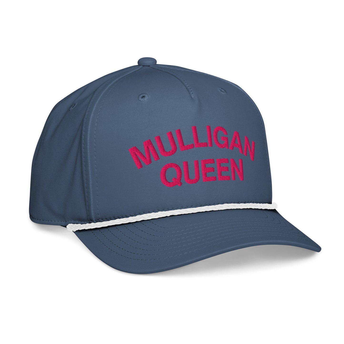 Mulligan Queen Embroidered Golf Rope Hat for Women - Light Blue/White - Club Rehab
