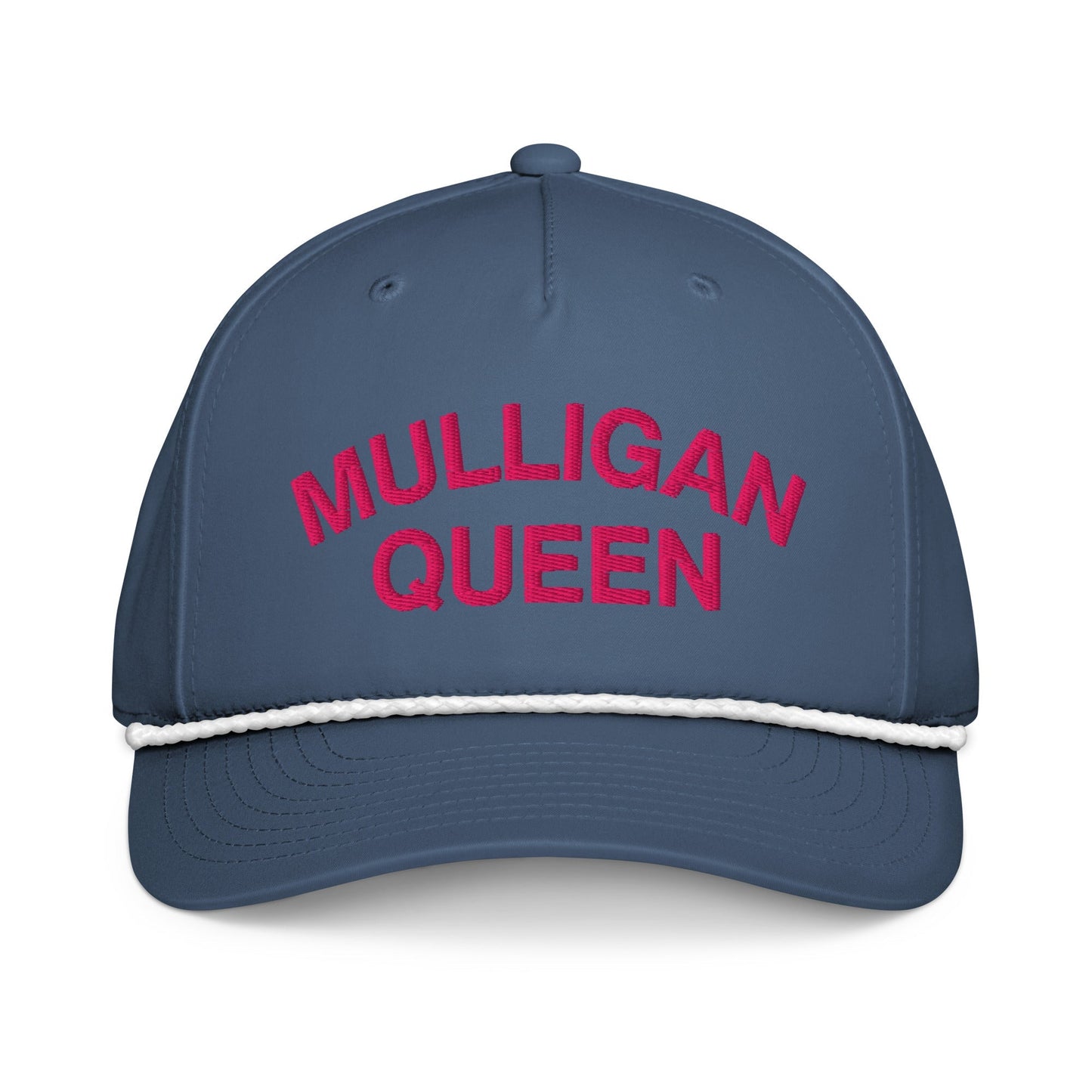 Mulligan Queen Embroidered Golf Rope Hat for Women - Light Blue/White - Club Rehab