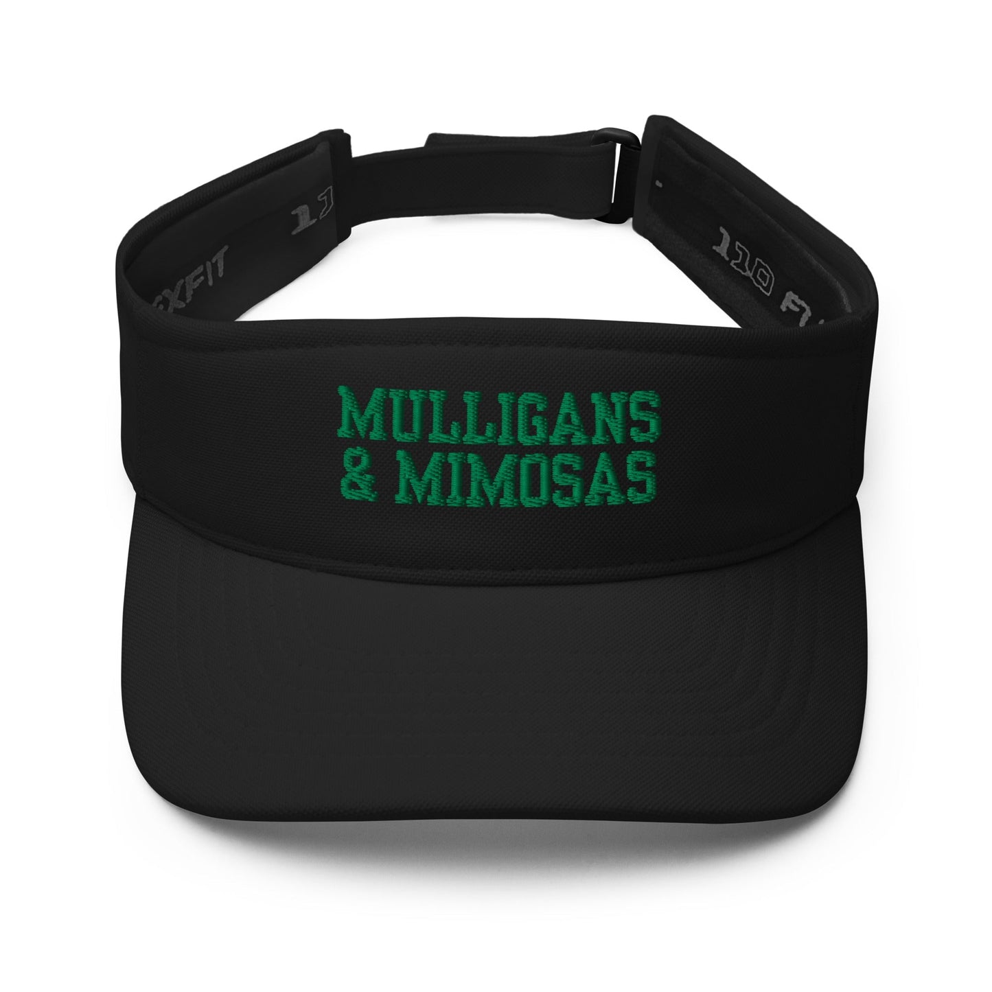 Mulligans & Mimosas Embroidered Golf Visor for Women - Black - Club Rehab