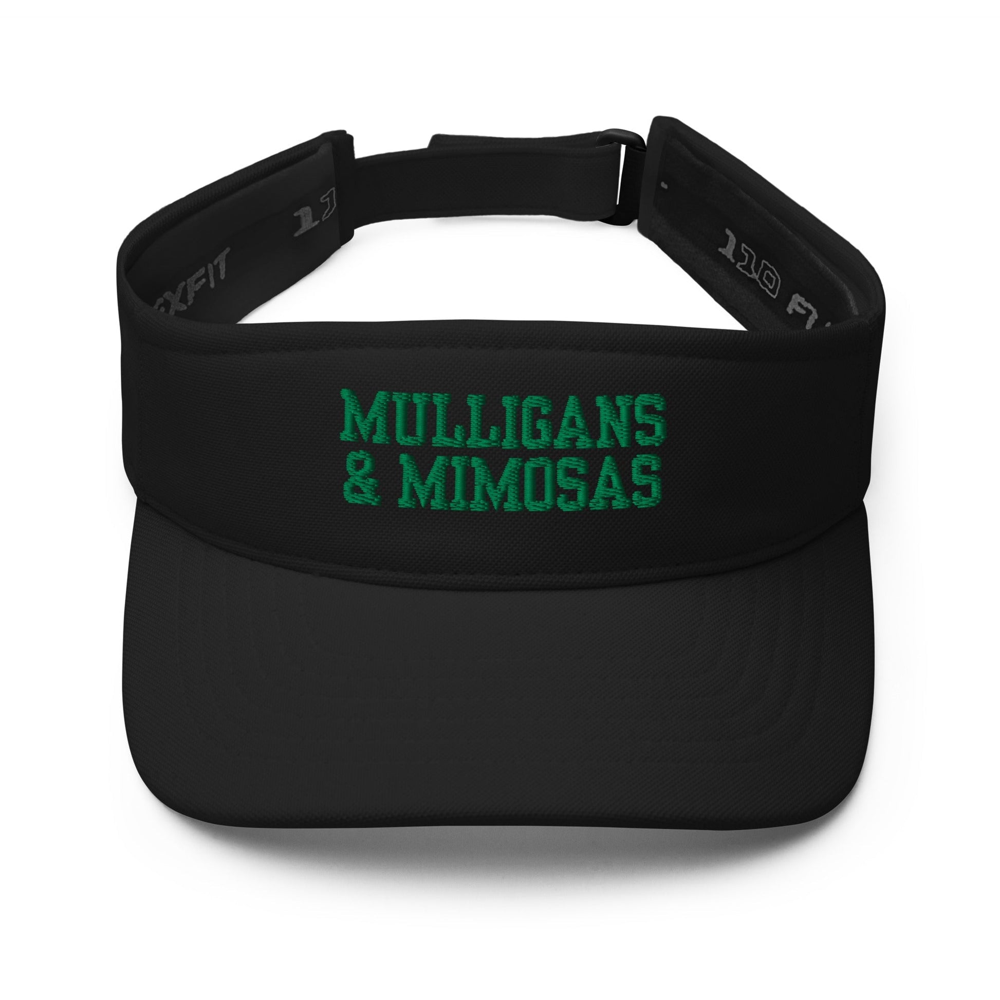 Mulligans & Mimosas Embroidered Golf Visor for Women - Black - Club Rehab