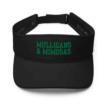 Mulligans & Mimosas Embroidered Golf Visor for Women - Black - Club Rehab