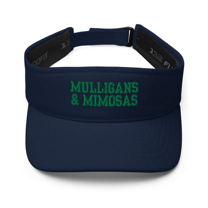 Mulligans & Mimosas Embroidered Golf Visor for Women - Navy - Club Rehab