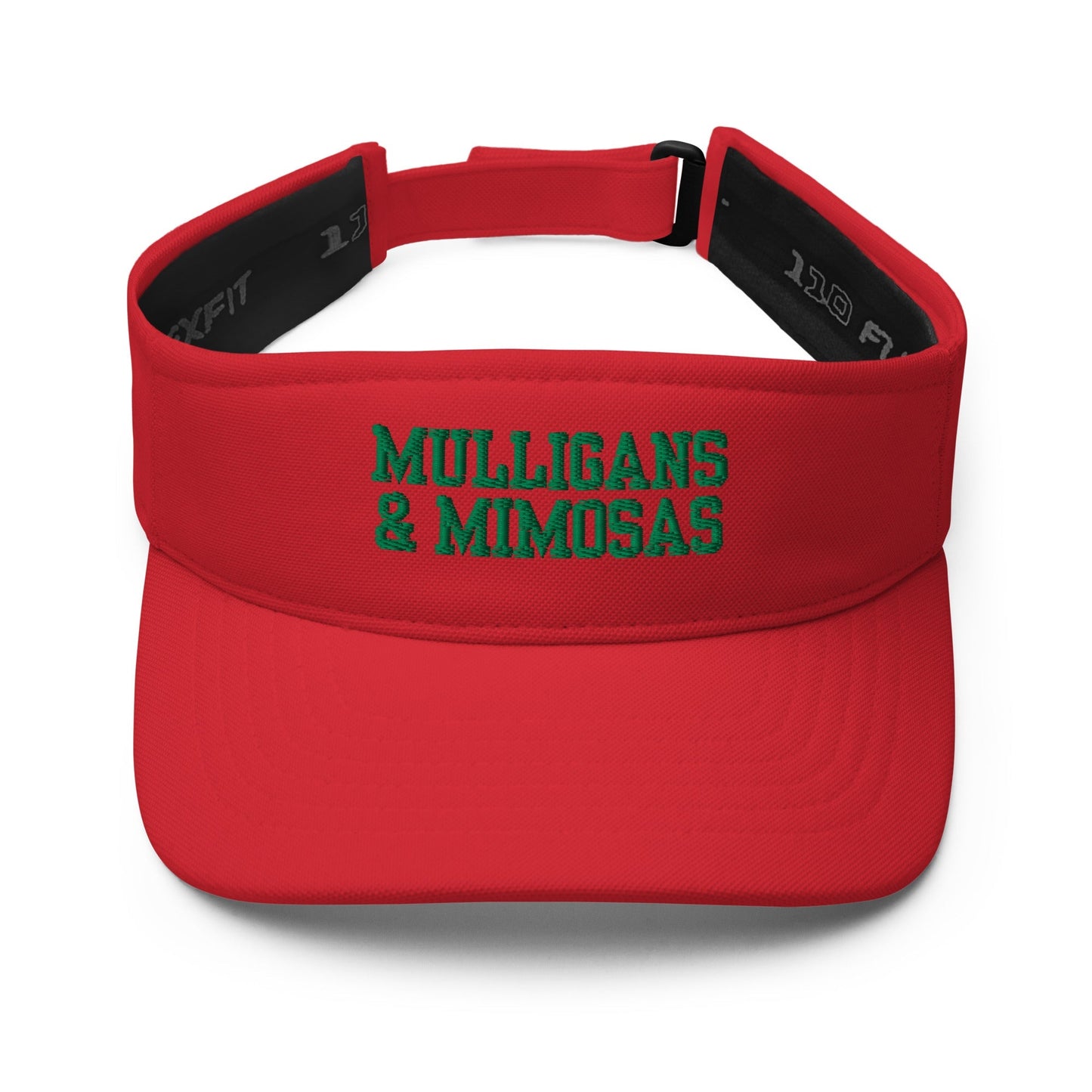 Mulligans & Mimosas Embroidered Golf Visor for Women - Red - Club Rehab