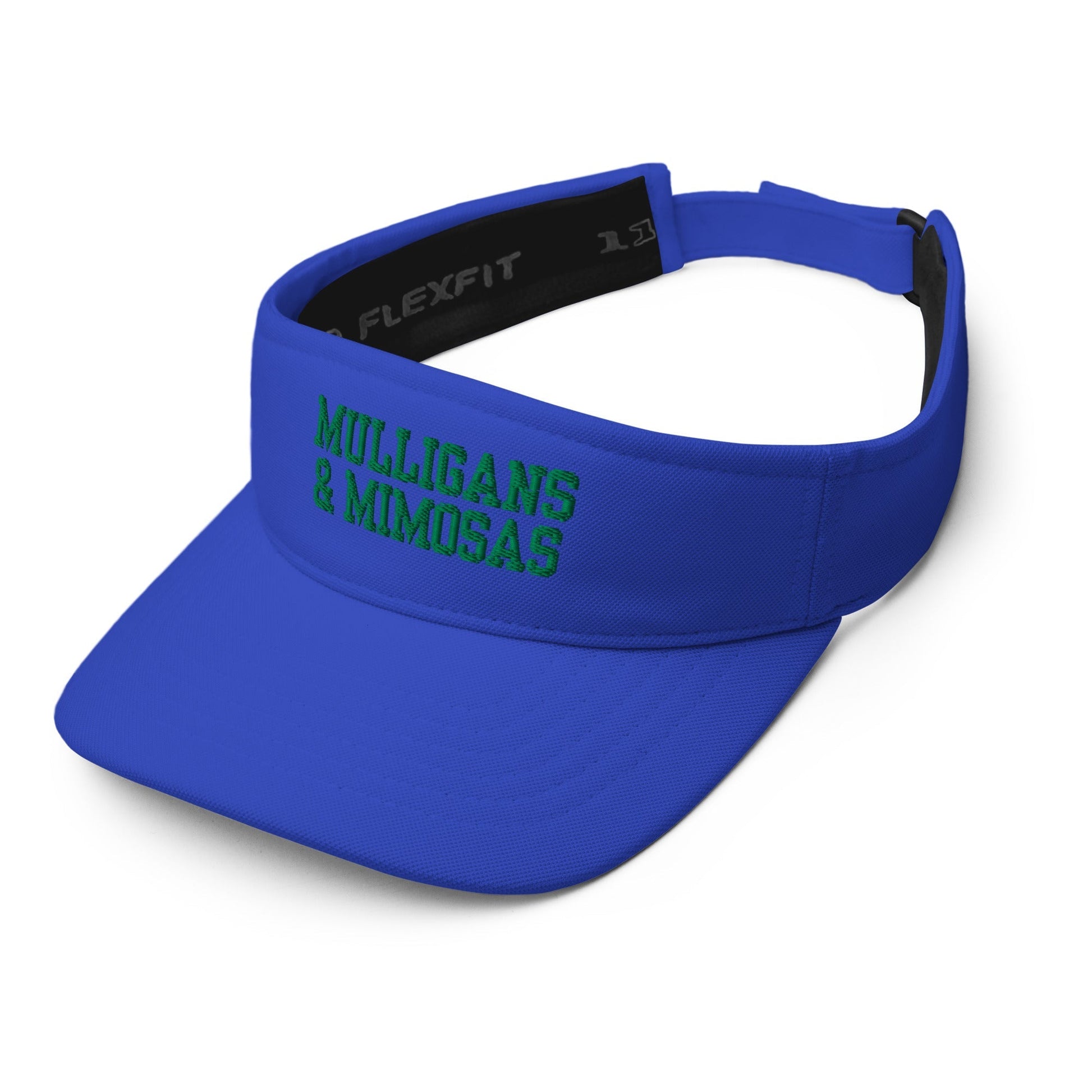 Mulligans & Mimosas Embroidered Golf Visor for Women - Royal - Club Rehab