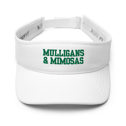 Mulligans & Mimosas Embroidered Golf Visor for Women - White - Club Rehab