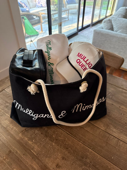 Mulligans & Mimosas Navy Golf Tote Bag - Club Rehab