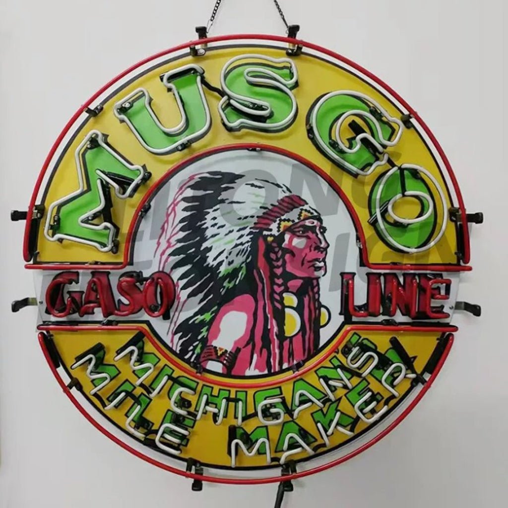 Musgo Gasoline Michigans Mile Maker Neon Signs - Club Rehab