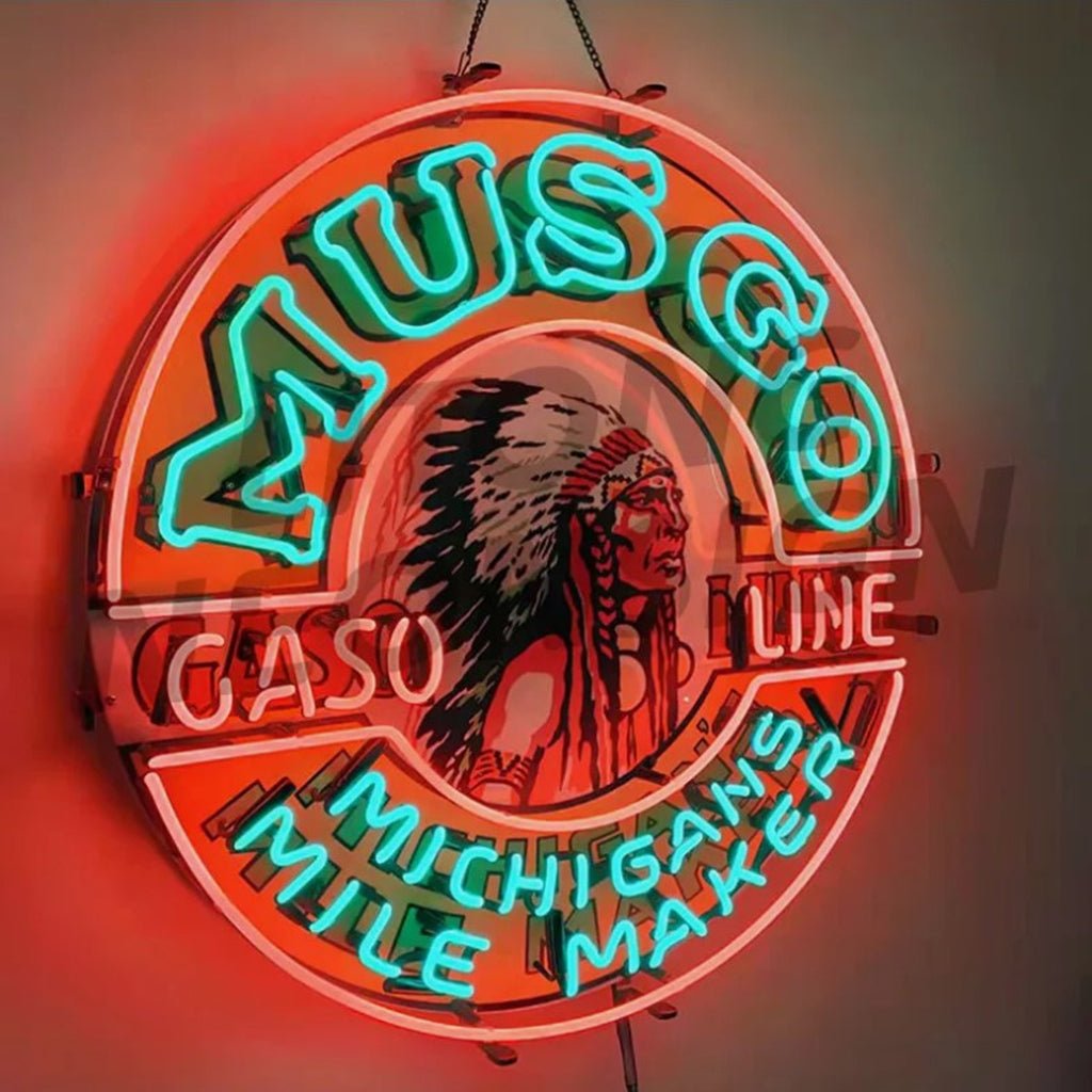 Musgo Gasoline Michigans Mile Maker Neon Signs - Club Rehab