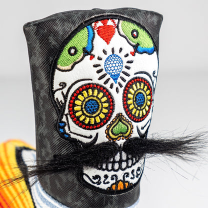 Mustache Sugar Skull - Blade Putter Cover Gray Camo - Club Rehab