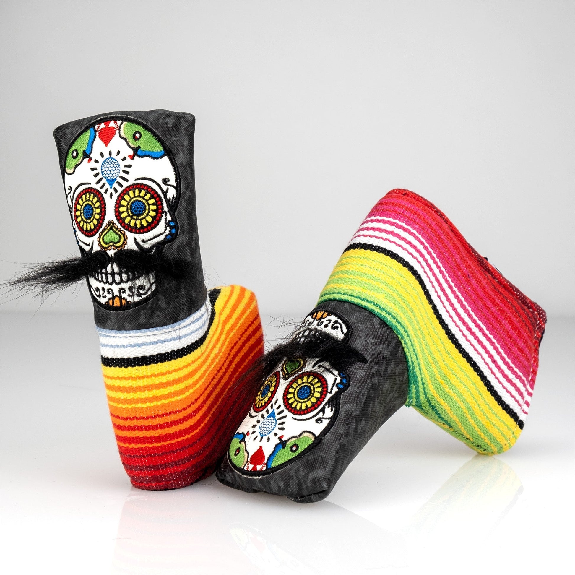 Mustache Sugar Skull - Blade Putter Cover Gray Camo - Club Rehab