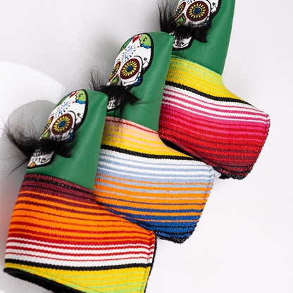 Mustache Sugar Skull - Blade Putter Cover Green - Club Rehab