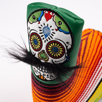 Mustache Sugar Skull - Blade Putter Cover Green - Club Rehab