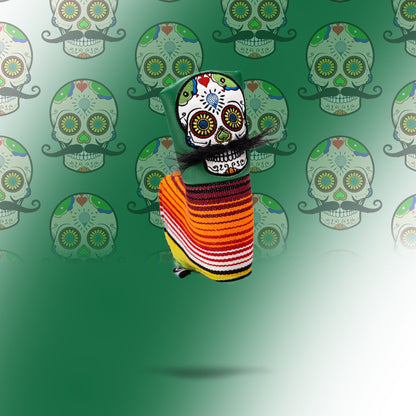 Mustache Sugar Skull - Blade Putter Cover Green - Club Rehab