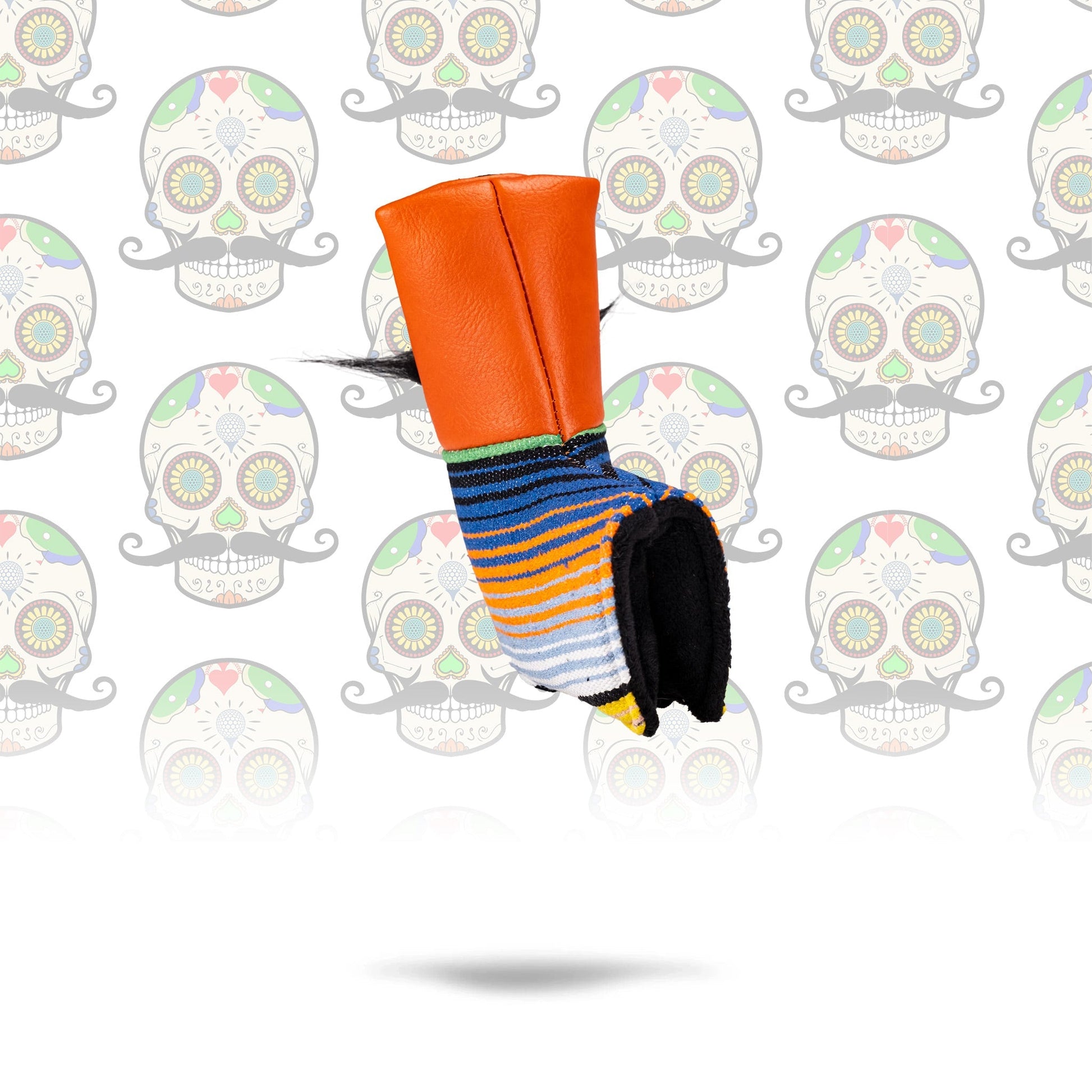 Mustache Sugar Skull - Blade Putter Cover Orange - Club Rehab