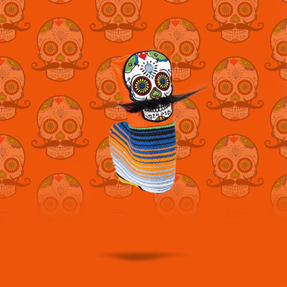 Mustache Sugar Skull - Blade Putter Cover Orange - Club Rehab