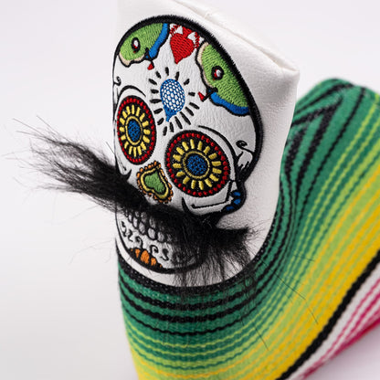 Mustache Sugar Skull - Blade Putter Cover White - Club Rehab