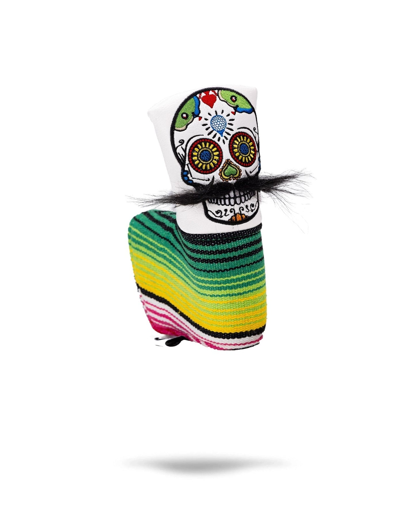 Mustache Sugar Skull - Blade Putter Cover White - Club Rehab