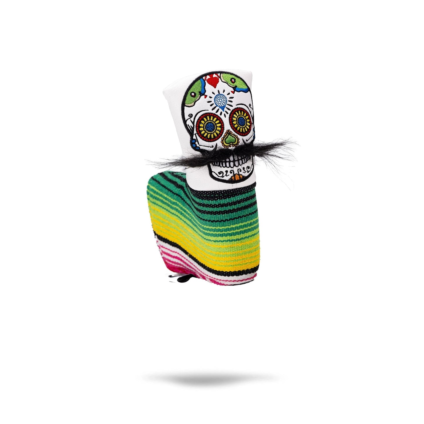 Mustache Sugar Skull - Blade Putter Cover White - Club Rehab