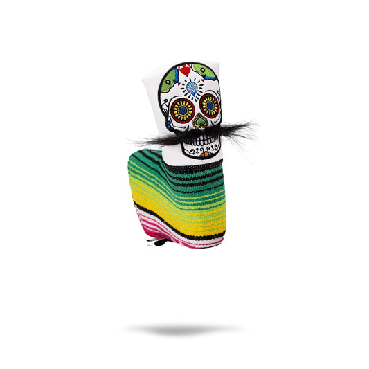 Mustache Sugar Skull - Blade Putter Cover White - Club Rehab