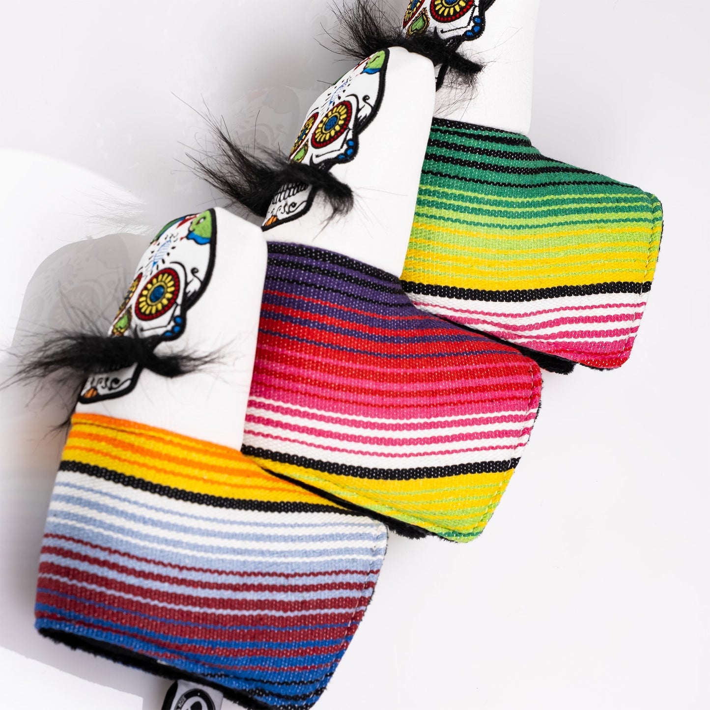 Mustache Sugar Skull - Blade Putter Cover White - Club Rehab