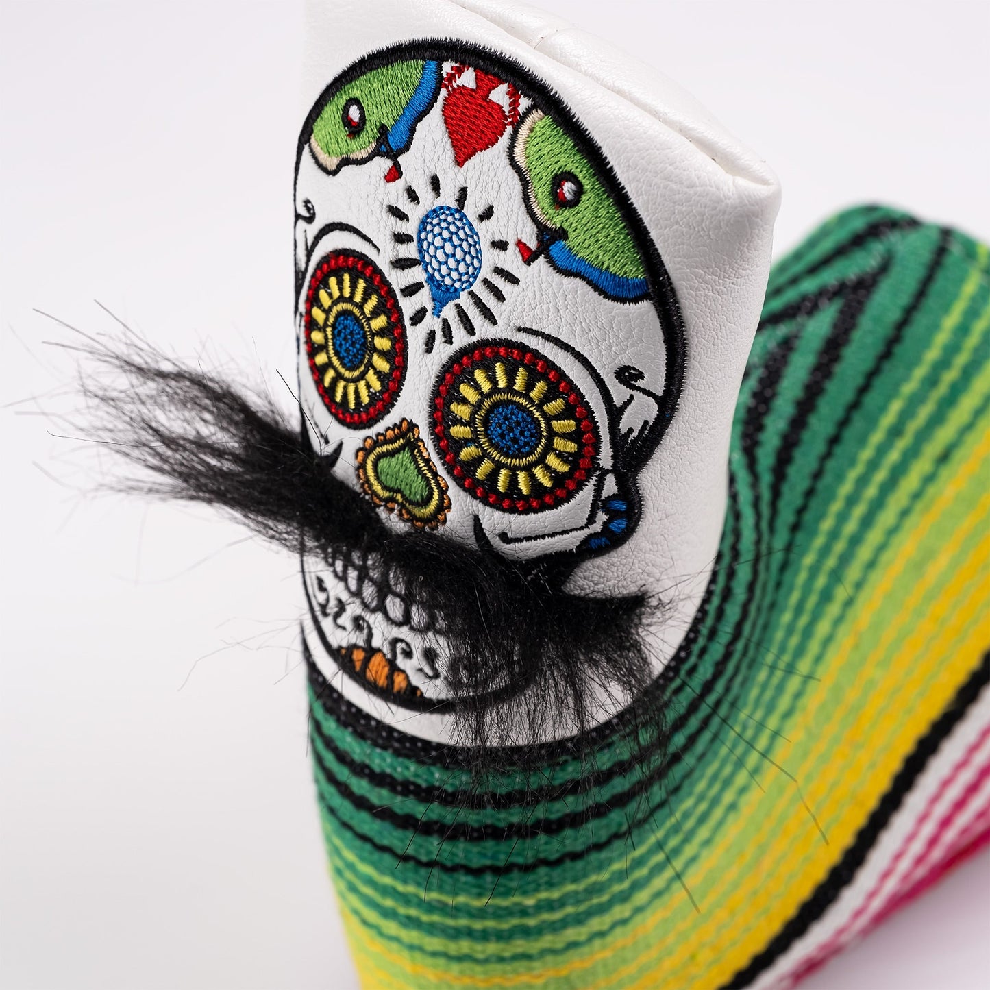Mustache Sugar Skull - Blade Putter Cover White - Club Rehab