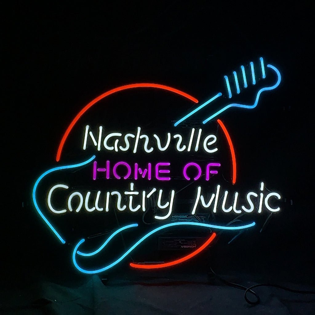 Nashville Home of Country Muisc Guitar Neon Signs - Club Rehab