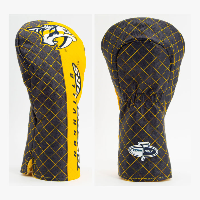 Nashville Predators Split Quilted Driver Headcover, front and back views