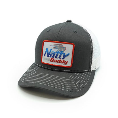 Natty Daddy Woven Patch Hat - Curved Bill Snapback Charcoal / White - Club Rehab