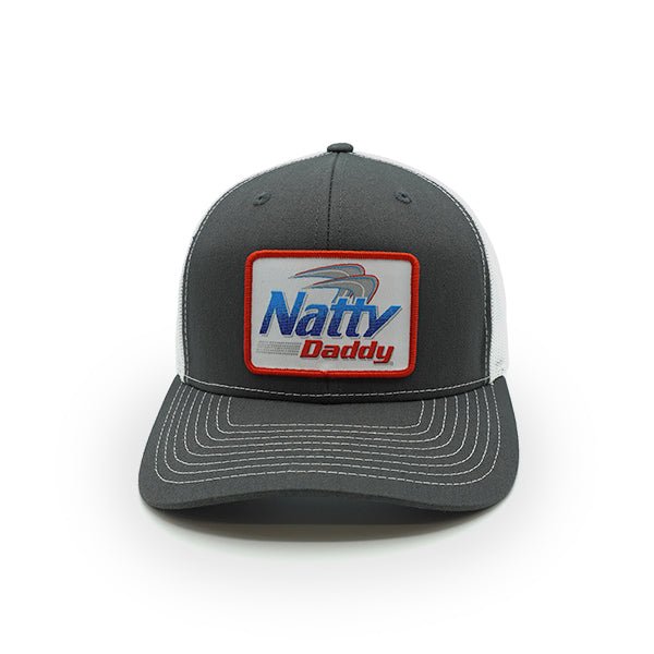 Natty Daddy Woven Patch Hat - Curved Bill Snapback Charcoal / White - Club Rehab