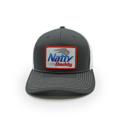 Natty Daddy Woven Patch Hat - Curved Bill Snapback Charcoal / White - Club Rehab