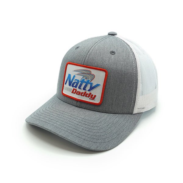 Natty Daddy Woven Patch Hat - Curved Bill Snapback Heather Grey / White - Club Rehab