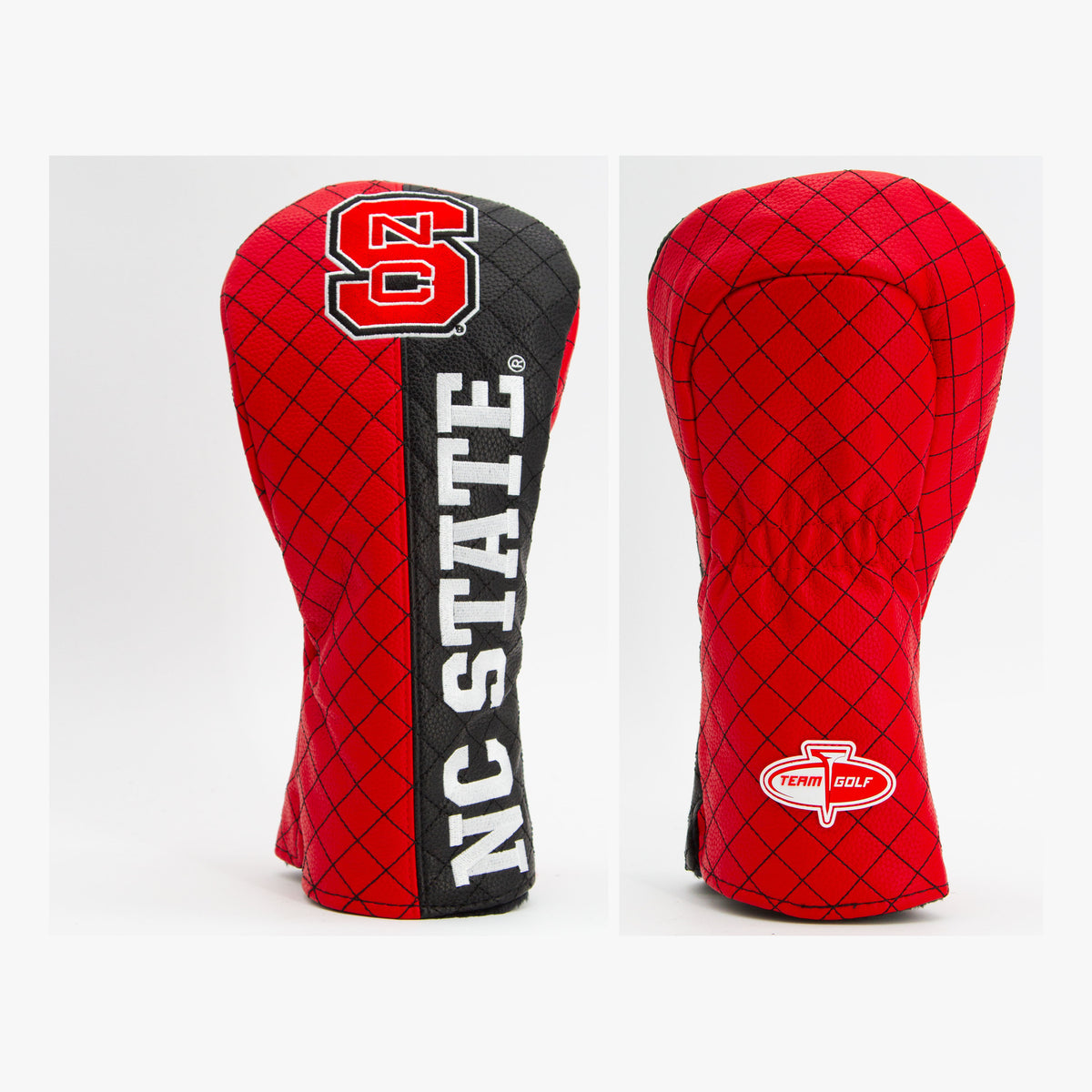 NC State Wolfpack Split Quilted Driver Headcover, front and back views
