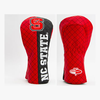 NC State Wolfpack Split Quilted Driver Headcover, front and back views