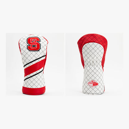 NC State Wolfpack Striped Quilted Driver Headcover, front and back views
