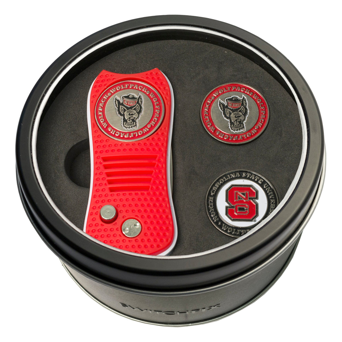 NC State Wolfpack Switchblade divot tool and ball marker tin gift set