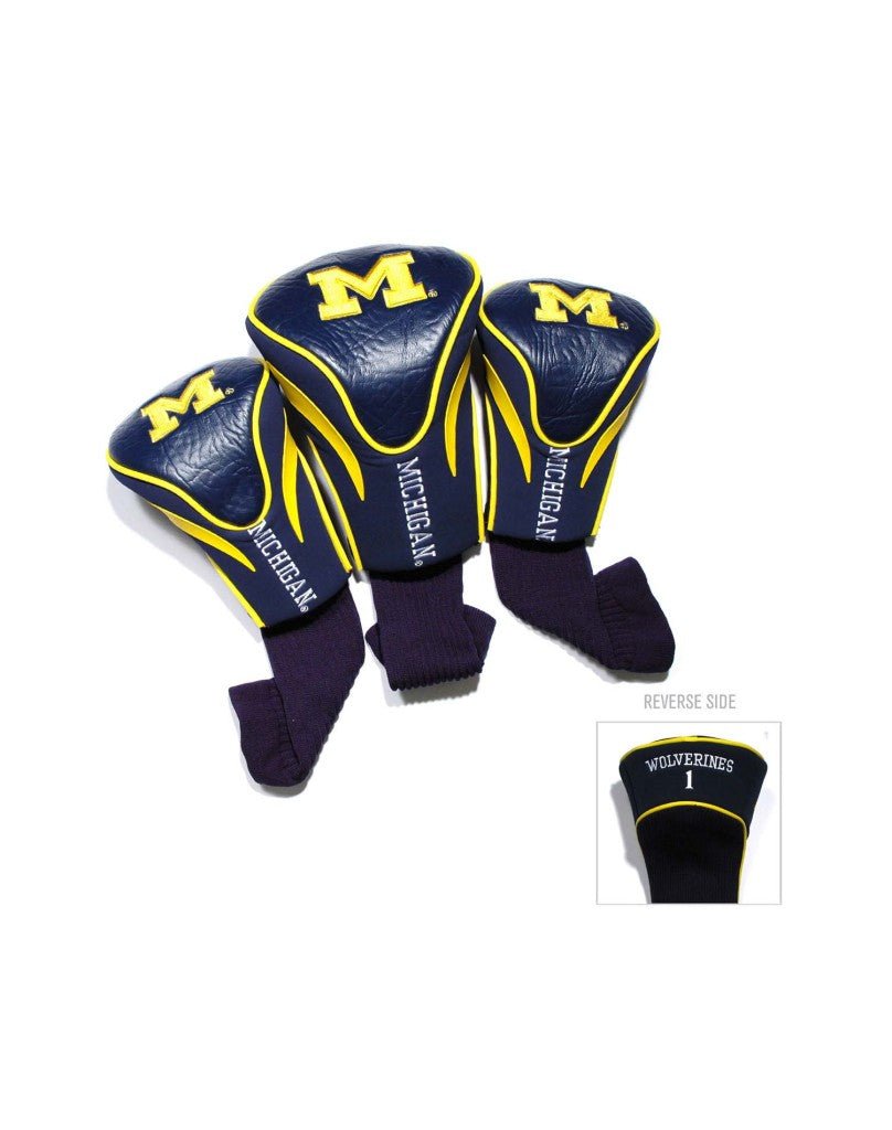 NCAA Contour 3 Pack Headcovers - Club Rehab - HeadcoverMichiganNCAA Contour 3 Pack Headcovers