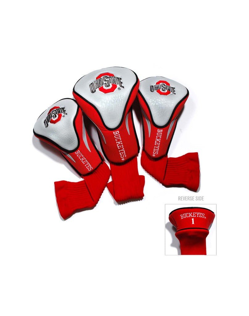 NCAA Contour 3 Pack Headcovers - Club Rehab - HeadcoverOhio StateNCAA Contour 3 Pack Headcovers