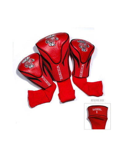 NCAA Contour 3 Pack Headcovers - Club Rehab - HeadcoverWisconsinNCAA Contour 3 Pack Headcovers