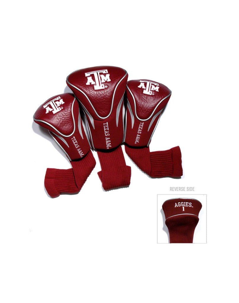 NCAA Contour 3 Pack Headcovers - Club Rehab - HeadcoverTexas A&MNCAA Contour 3 Pack Headcovers