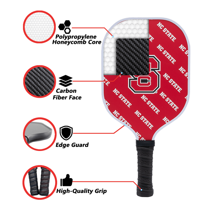Nebraska Cornhuskers Pickleball Paddle | Carbon Fiber Face | 12mm Core - Club Rehab
