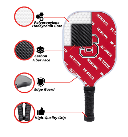 Nebraska Cornhuskers Pickleball Paddle | Carbon Fiber Face | 12mm Core - Club Rehab