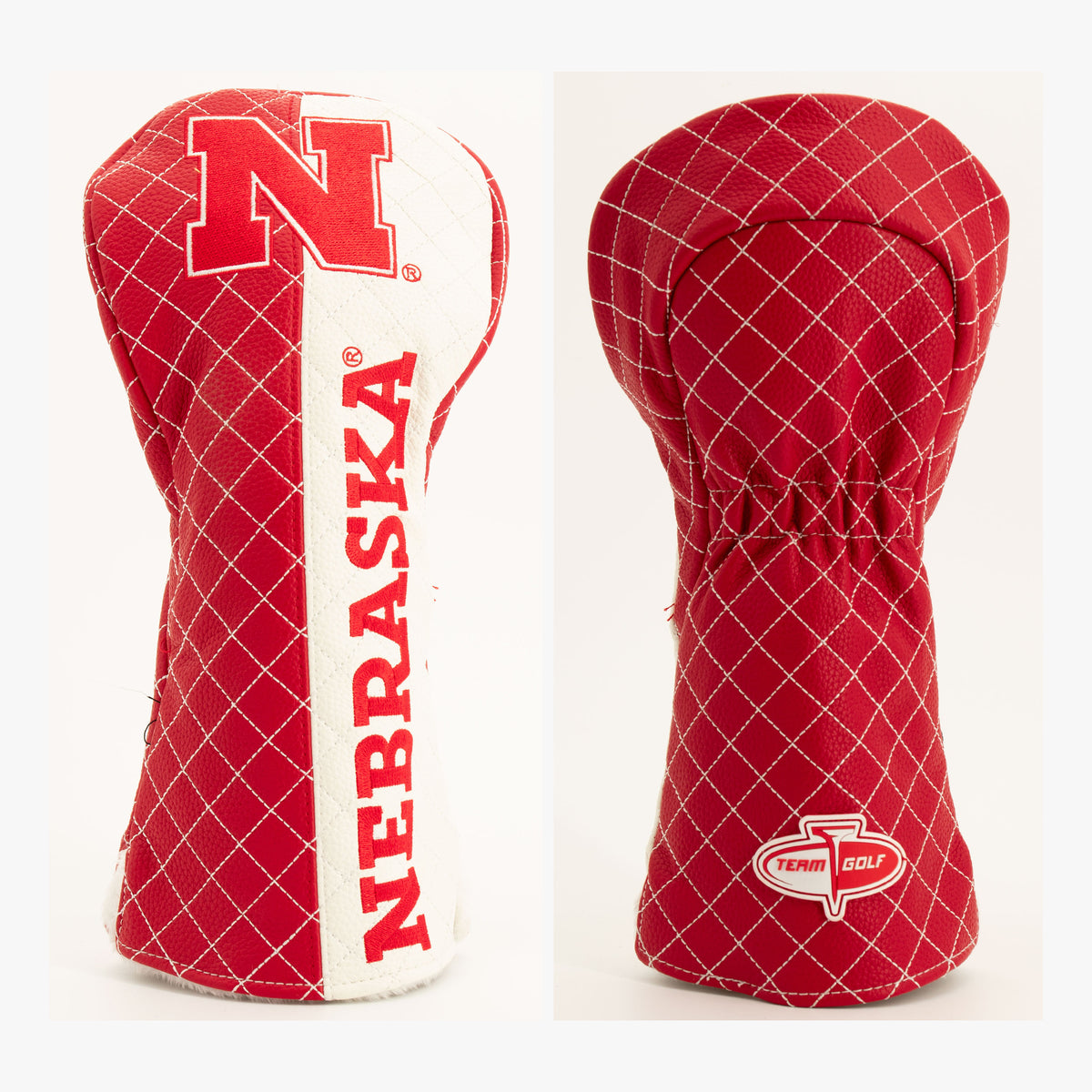 Nebraska Cornhuskers Split Quilted Driver Headcover, front and back views
